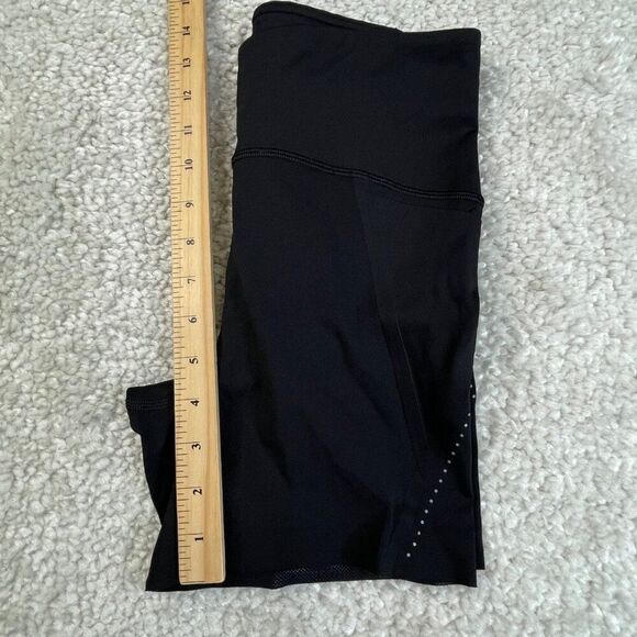 Lululemon Black High Waisted Biker Short Reflective Zip Pocket - Picture 7 of 7